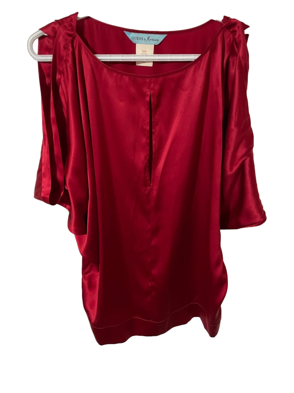Guess by Marciano Red Silk Blend Top Size Medium